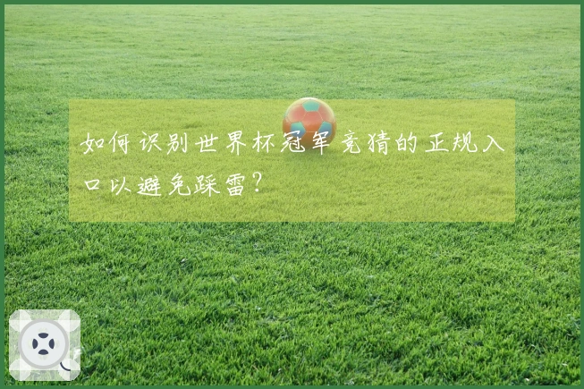 如何识别世界杯冠军竞猜的正规入口以避免踩雷？